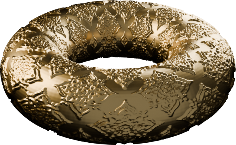 Mandala relief on a ring